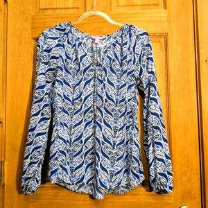 Lilly Pulitzer Women's Small Willa Tunic Top Blouse Long Sleeve Mermaid’s Tail